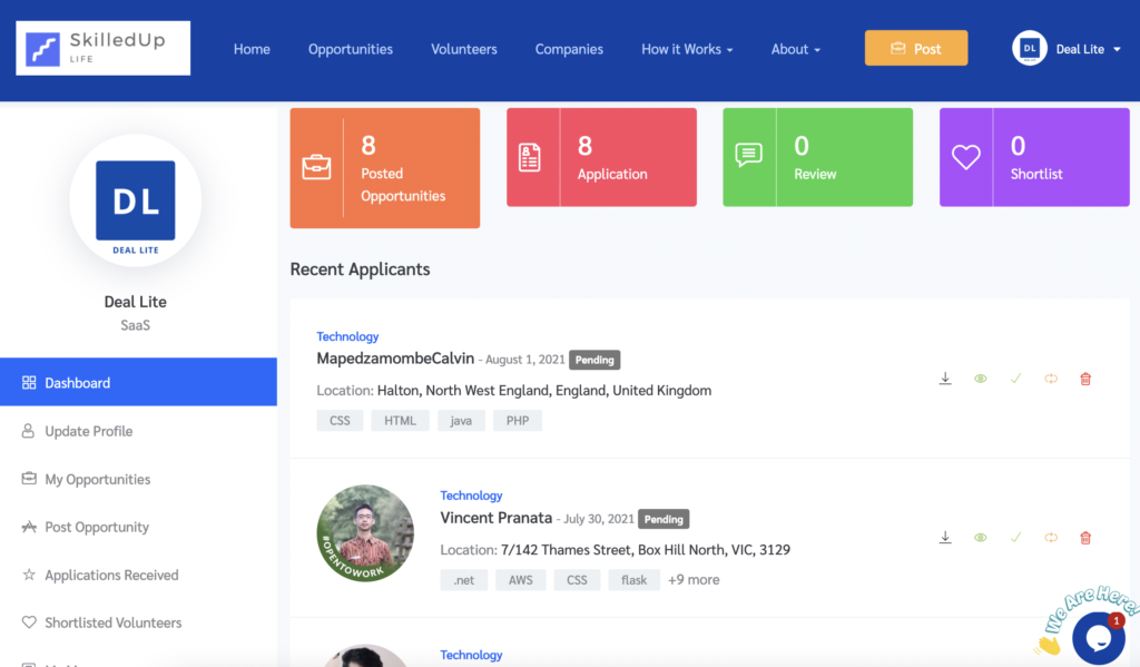SkilledUp Life Dashboard