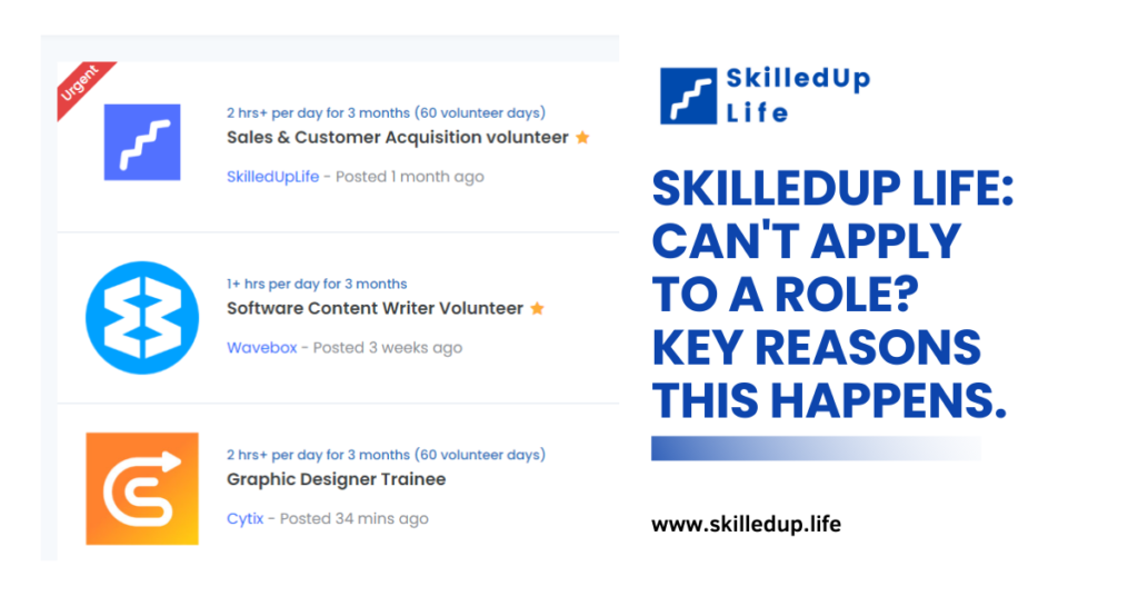 SkilledUp Life: Can't Apply To A Role? Key Reasons This Happens.